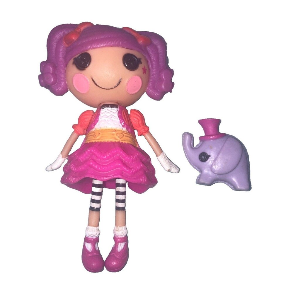Lalaloopsy Mini Doll Set Peanut Big Top Circus and matching pet elephant, 3"